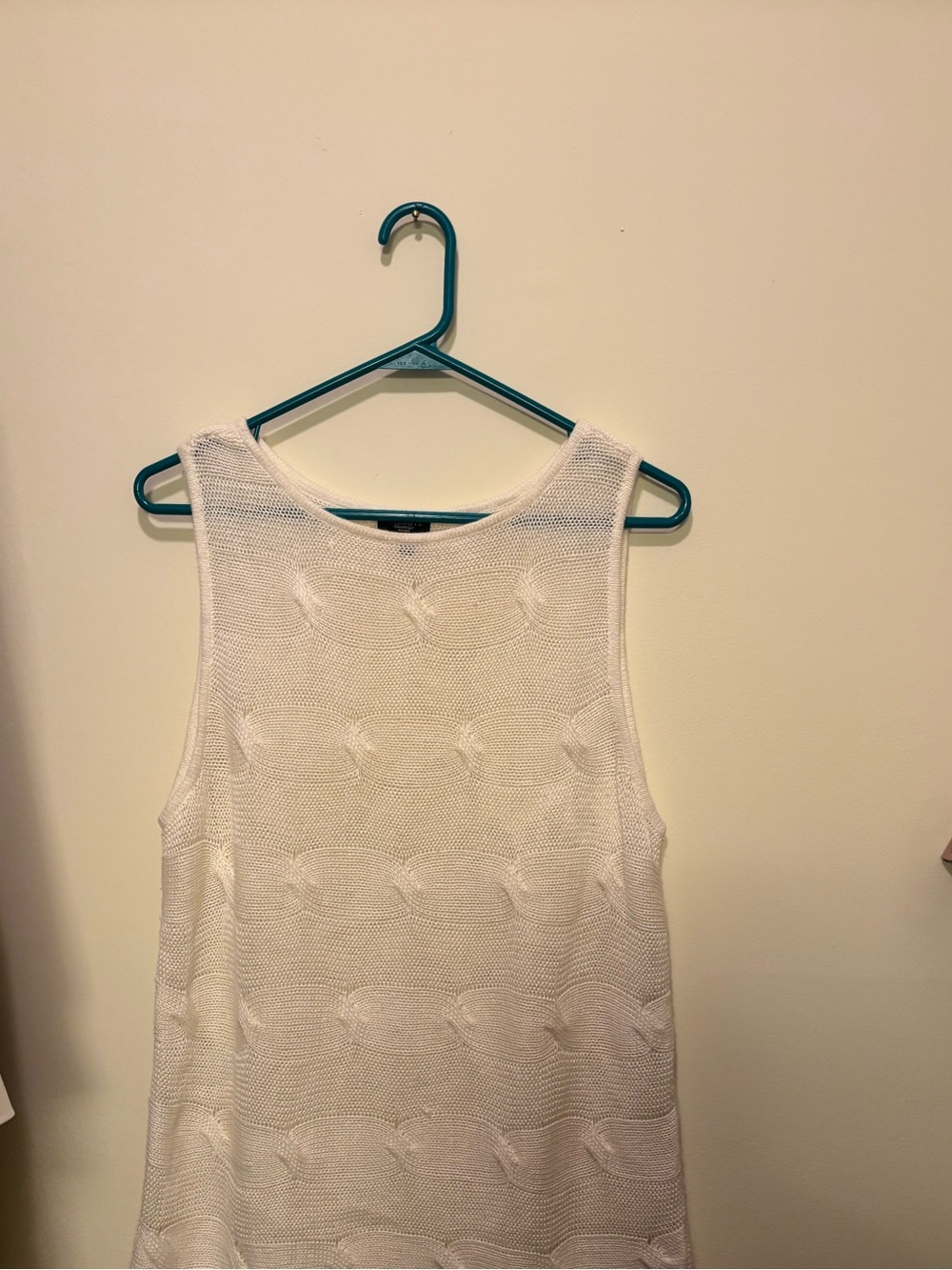 Talbots White Knit Sleeveless Tank Top